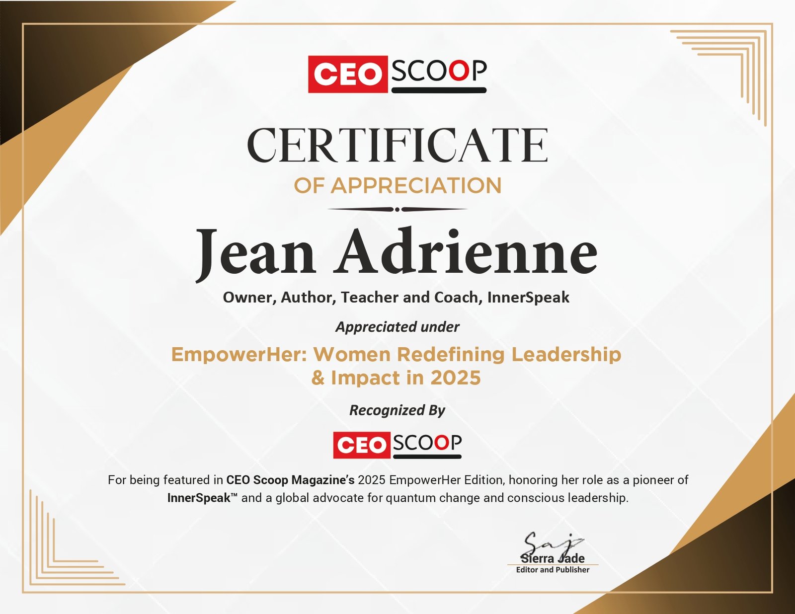 Jean Adrienne: Leading Quantum Change Through Empowerment and Inner Healing